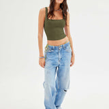 Ines - Geripptes Damen-Tanktop