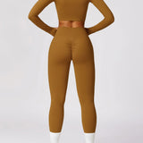 Athlina - Nahtloses Langarm-Crop-Top Damen