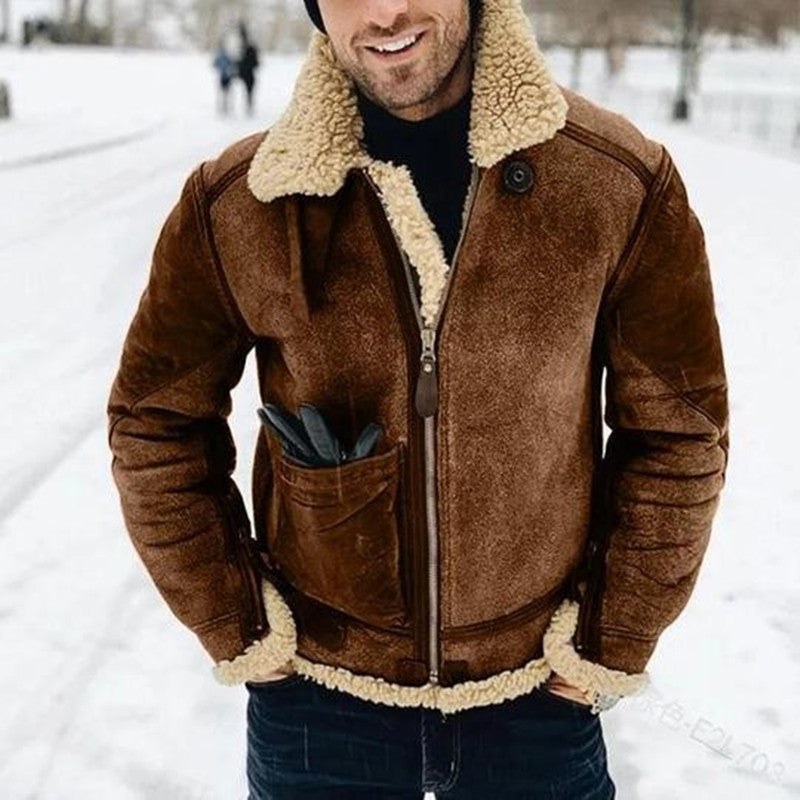 Funktionale – Herren-Pilotenjacke mit Lammfell