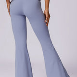 Liana - Hellblaue Flare-Leggings mit High-Waist