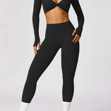 Livia – Langarm Crop-Top mit Twist