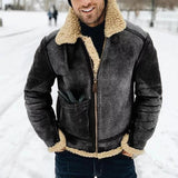 Funktionale – Herren-Pilotenjacke mit Lammfell