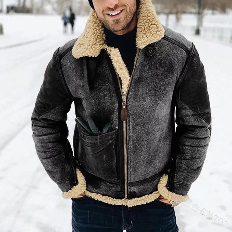 Funktionale – Herren-Pilotenjacke mit Lammfell