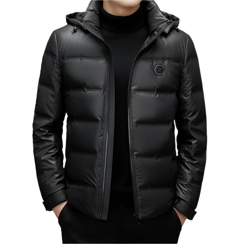 Warme - Herren-Daunenjacke mit Kapuze