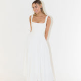 Bella | Elegantes Maxikleid A-Linie mit breiten Trägern – Schwarz, Weiß, Mintgrün