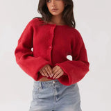 Clara | Elegante Rote Strickjacke
