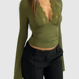 Roxana - Langarmshirt mit Spitze