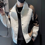 Modische Herrenjacke – Farbblock Design