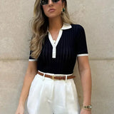 Laura – Strick Poloshirt