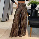 Paillettenhose – Damenhose mit weitem Bein