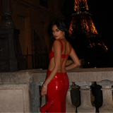 Emilia – Glitzerndes Maxikleid mit Spaghettiträgern