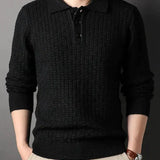 Strickpullover – Herrenpullover mit Knopfleiste