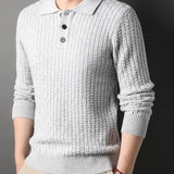 Strickpullover – Herrenpullover mit Knopfleiste