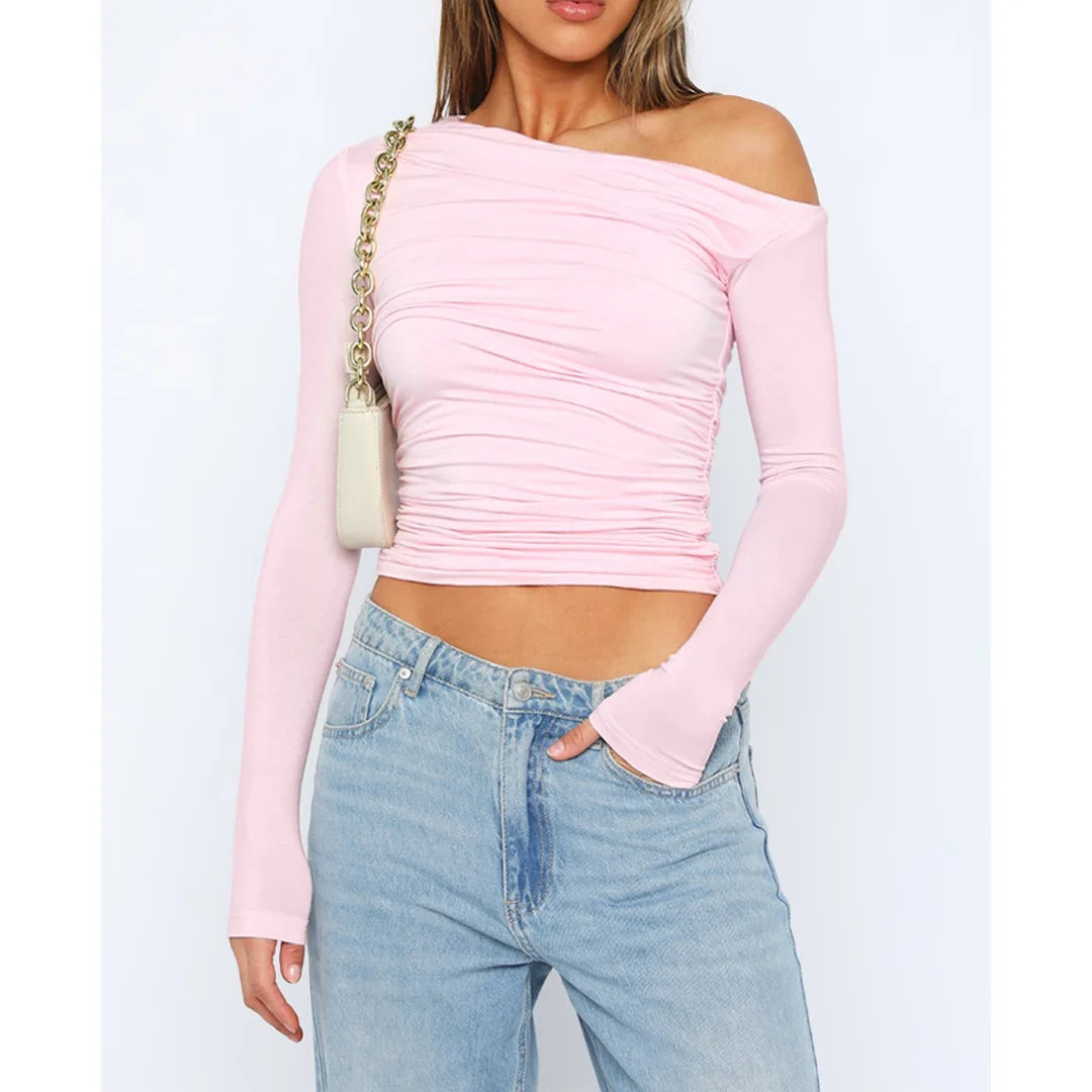 Käthe – Langarmshirt mit Raffungen für Damen