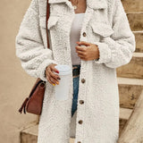 Halie | Bequeme Teddy-Jacke mit Knopfleiste & Brusttaschen
