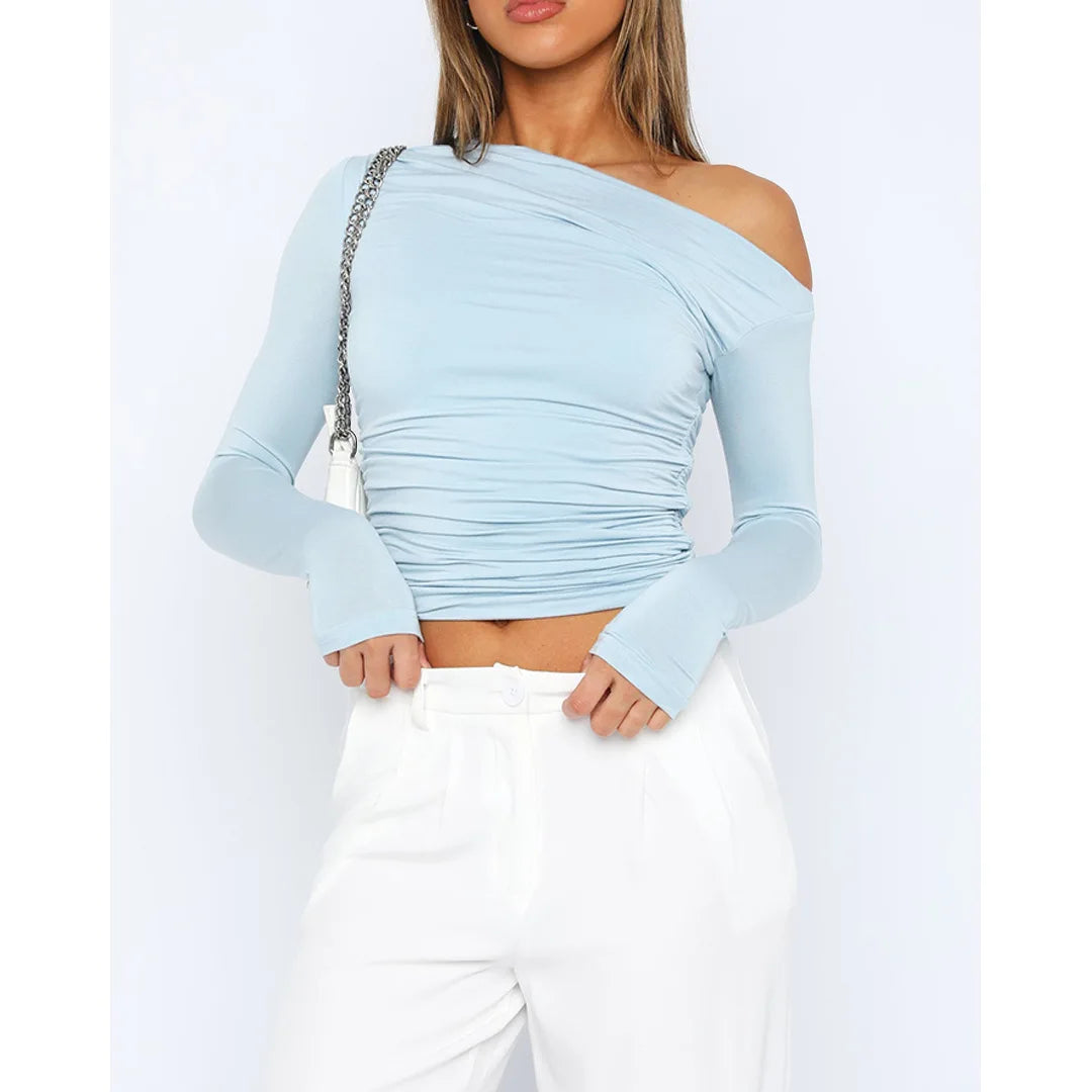 Käthe – Langarmshirt mit Raffungen für Damen