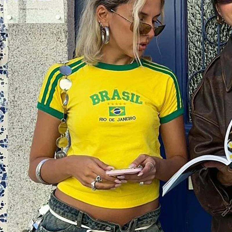 Elvinde – Damen Crop T-Shirt Brasilien