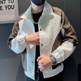 Modische Herrenjacke – Farbblock Design