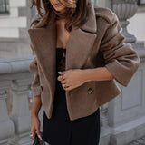 Damen-Kurzjacke aus Wollmix mit Revers