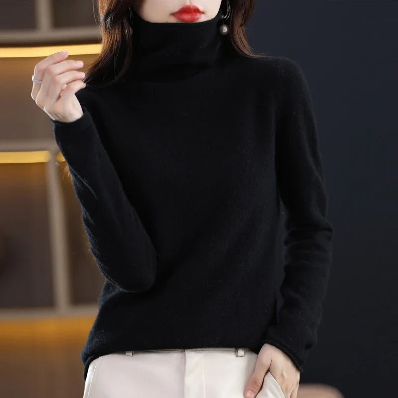 MERINA | Strickpullover mit Woll-Rollkragen