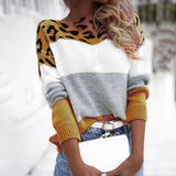 Stephanie | Damenpullover mit Leopardenmuster aus Strick