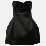 Emily - Schwarzes Trägerloses Kleid