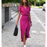 MADISON | V-Neck Dress with Bow Detail