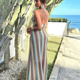 Boho Maxikleid mit Retro-Muster