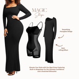 Magic Shape – Schwarzes Bodycon-Maxikleid