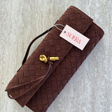 Finja - Clutch aus Kunstleder geflochten