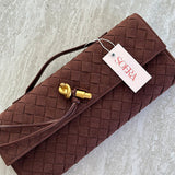 Finja - Clutch aus Kunstleder geflochten