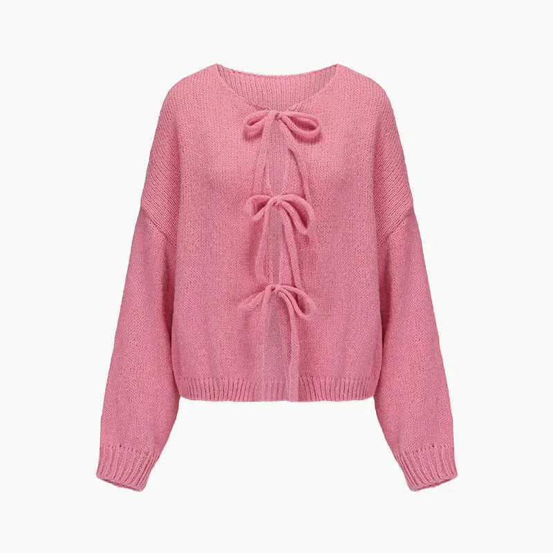 Rahel | Weiche Strickjacke mit Schleife