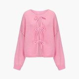 Rahel | Weiche Strickjacke mit Schleife