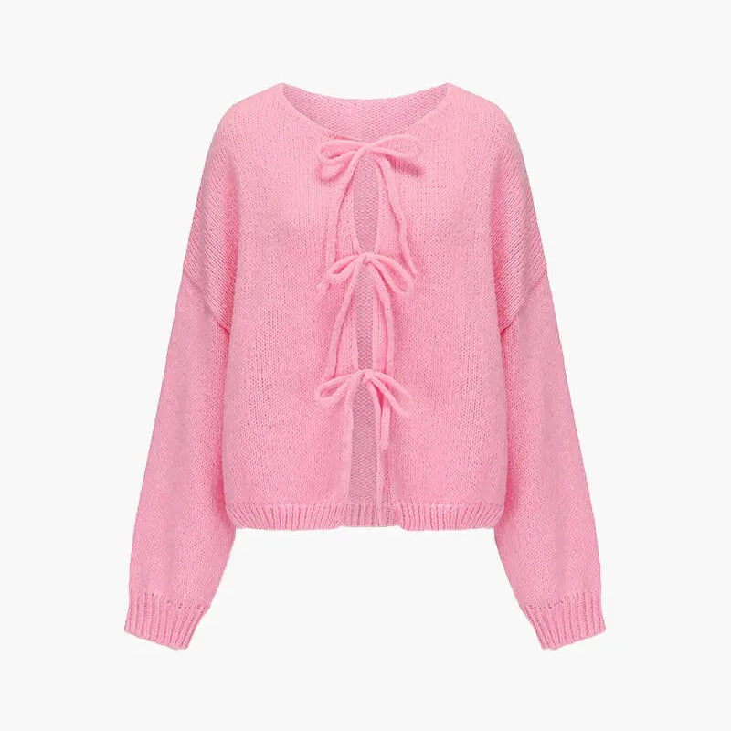 Rahel | Weiche Strickjacke mit Schleife