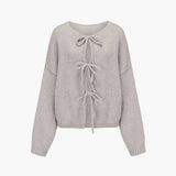 Rahel | Weiche Strickjacke mit Schleife