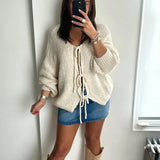 Rahel | Weiche Strickjacke mit Schleife
