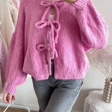 Rahel | Weiche Strickjacke mit Schleife