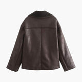 Kiara - Kunstleder Fleece Jacke
