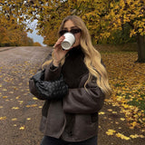 Kiara - Kunstleder Fleece Jacke