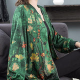 Lustra - Damen Blusenjacke mit Blumenmuster