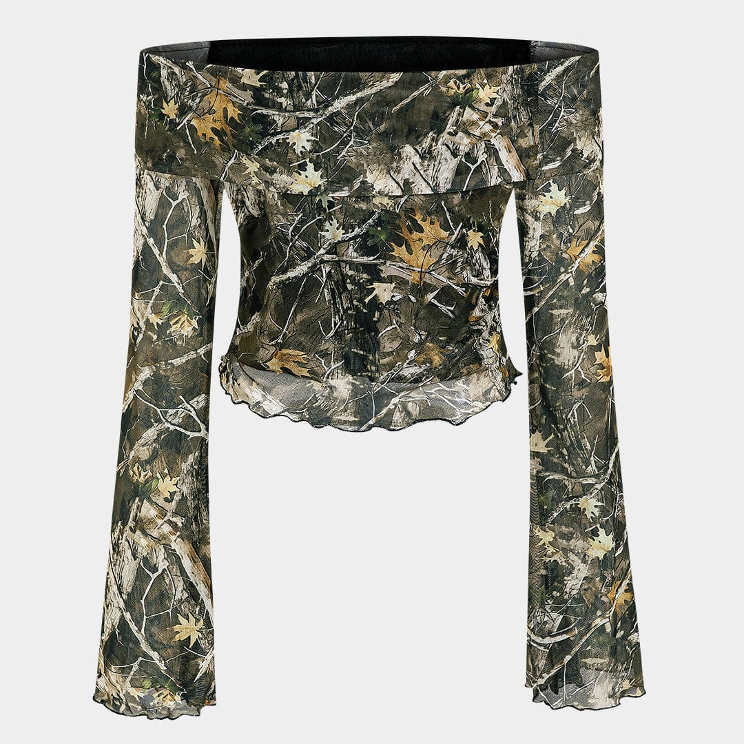 Anna Bekleidung – Schulterfreies Mesh-Top