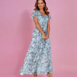 Lumora – Chiffon Maxikleid Blumenmuster