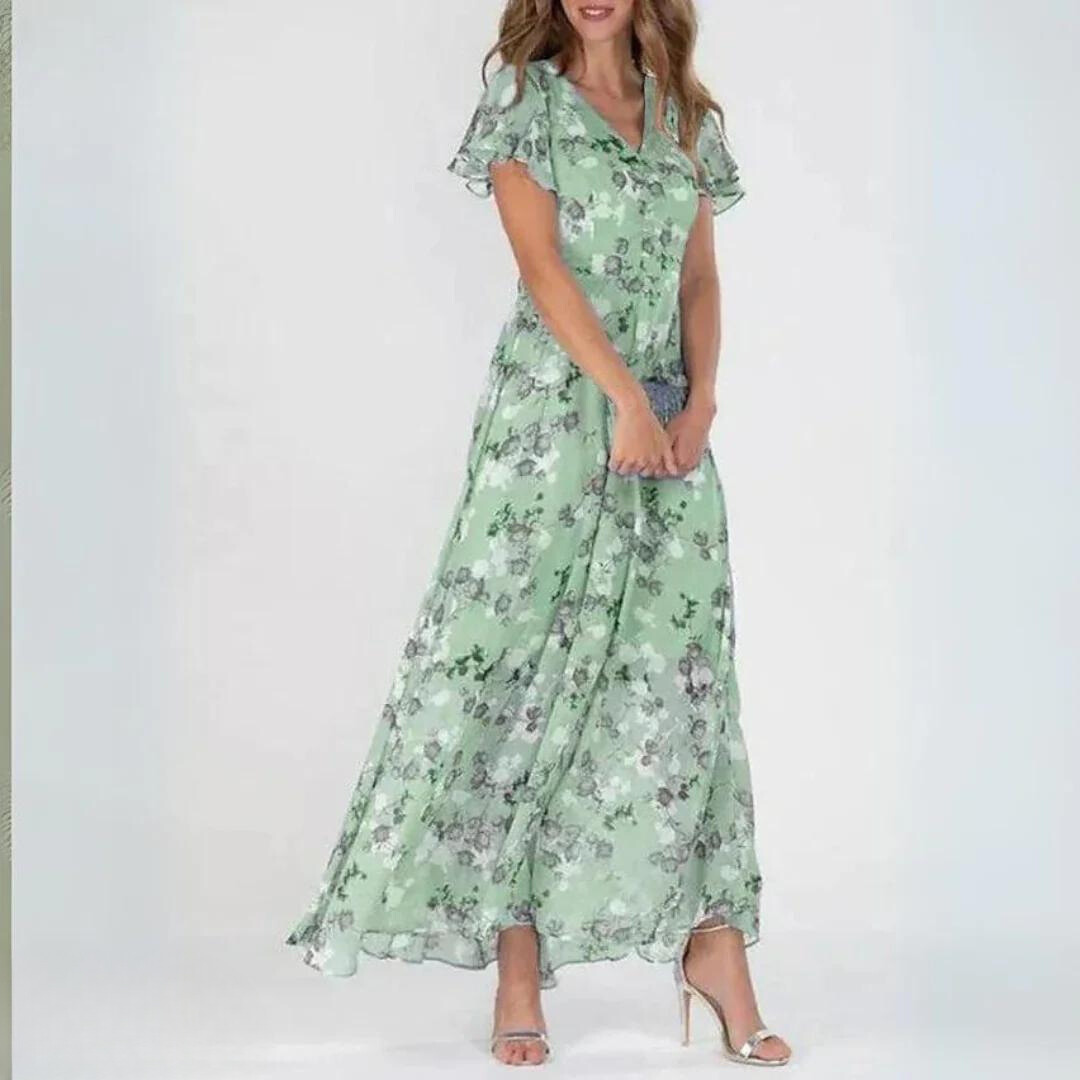 Lumora – Chiffon Maxikleid Blumenmuster