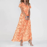 Lumora – Chiffon Maxikleid Blumenmuster