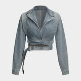 Diana – Kurze Wickeljacke aus Denim