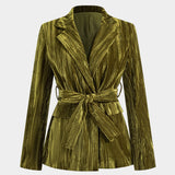 Amelie – Damen Samtjacke mit Gürtel