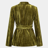 Amelie – Damen Samtjacke mit Gürtel