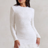 Claudia - Minikleid mit Federsaum