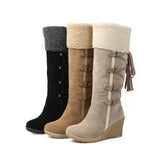 Stylische Damen-Winterstiefel mit Keilabsatz | Warme Winterboots