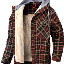 Herrenwear – Karo-Kapuzenjacke